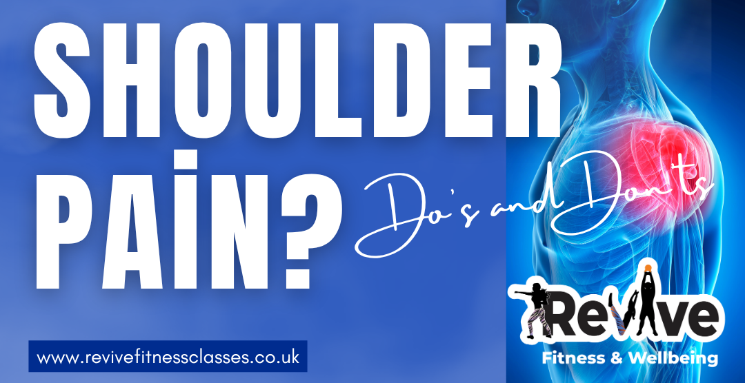 blue background with graphic of someone with shoulder pain